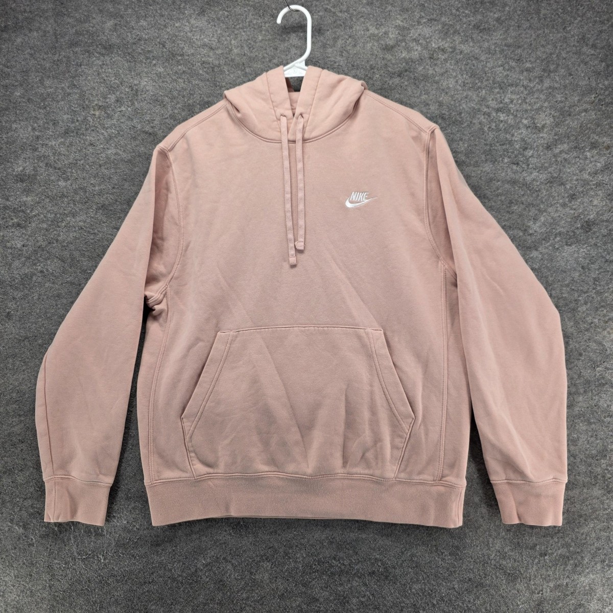 Nike Hoodie Womens M Pink Pullover Hooded Fleece Lined Logo BV2654