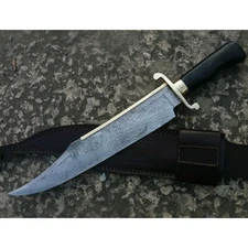 Custom Handmade Damascus Steel Blade Alamo Musso Knife | Hunting Knife Camping