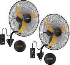 20 Inch Wall Mount Fan Oscillating 600D Oxford Cover  Wired Remote Extended