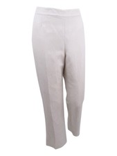 Kasper Women's Petite Linen Side Zip Pant 12P, Sandalwood 