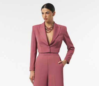 Damen Crop Jacke Elegant Kurzblazer Taillur Structured Blazer SILENCE