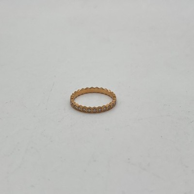Authentic Chaumet Bee My Love Honeycomb Full Diamond Ring 18K Rose Gold US7.25
