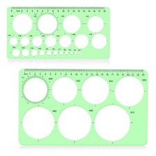 LOKUNN 2 Pcs Circle Template for Drawing, Ruler Quilling Tool, 2, 2 pcs green