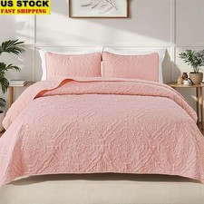 Reversible Boho Quilt Set Lightweight Bedding W/ Pillow Shams All Season Use