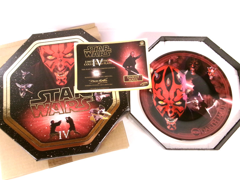 Star Wars DARTH MAUL Collectors 8" Plate with COA MIB 2005