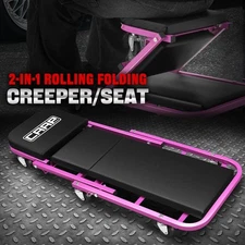 40" 2-in-1 Foldable Z-Creeper Automotive Garage Mechanic Rolling Seat Purple