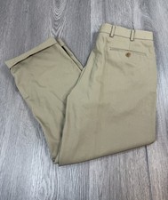 Brooks Brothers Pants Mens 36x30 Khaki 1818 Madison Cuffed 100 Wool Pleated