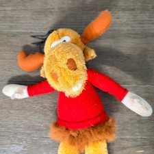 Vintage 1991 Nanco Bullwinkle J Moose Plush Stuffed Animal Red Sweater