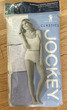 JOCKEY Classic Fit- Womens Size 7 L - Scalloped Waistband Briefs -3 PAIR- Blue