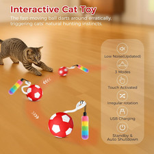 Interactive Cat Toys for Indoor Cats, Automatic Motion Activated Kitten Ball ...