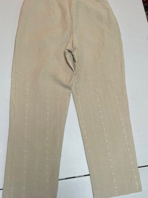 Herman Geist Vintage Cream embroidered linen trousers with a boho vibe