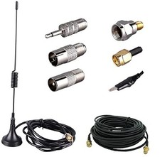  75 ohm FM Antenna, Outdoor Antenna WiFi Stereo TV Indoor, 1.5m SMA-Male 