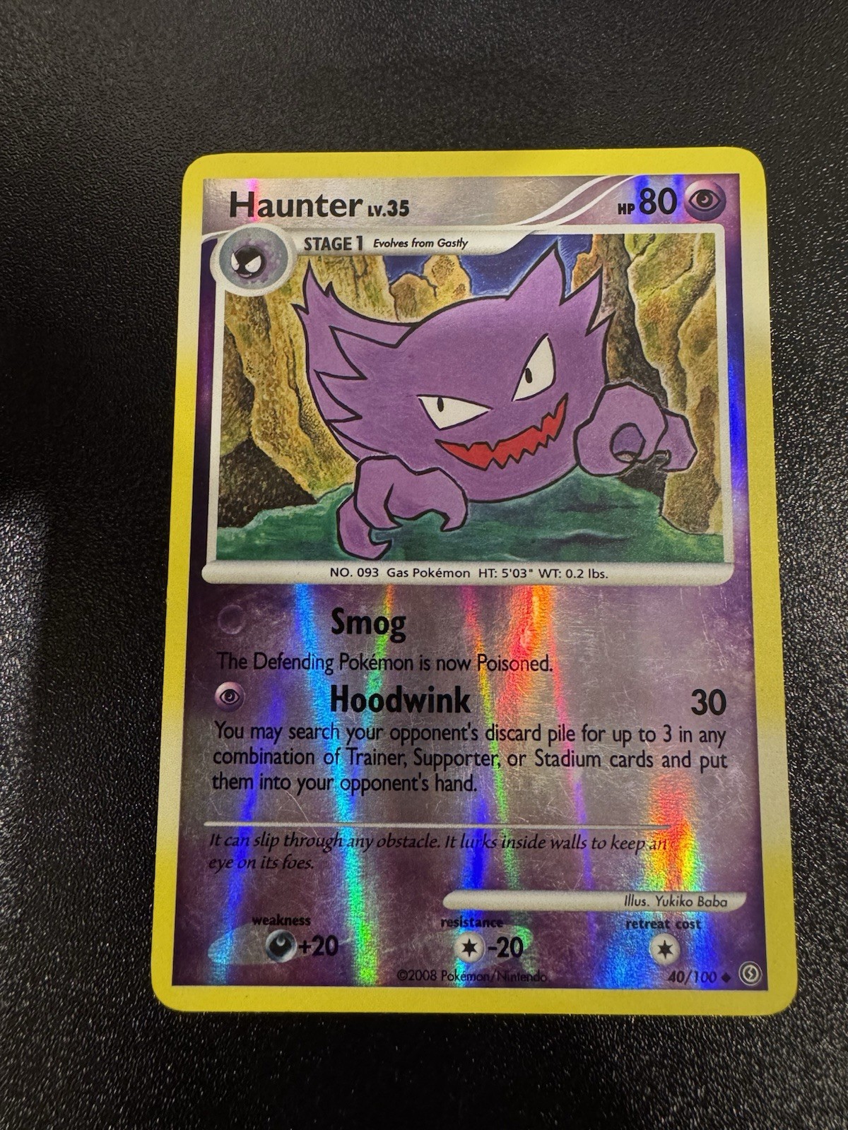 Haunter 40/100 Uncommon Reverse Holo Pokemon Card Stormfront - Light Play LP