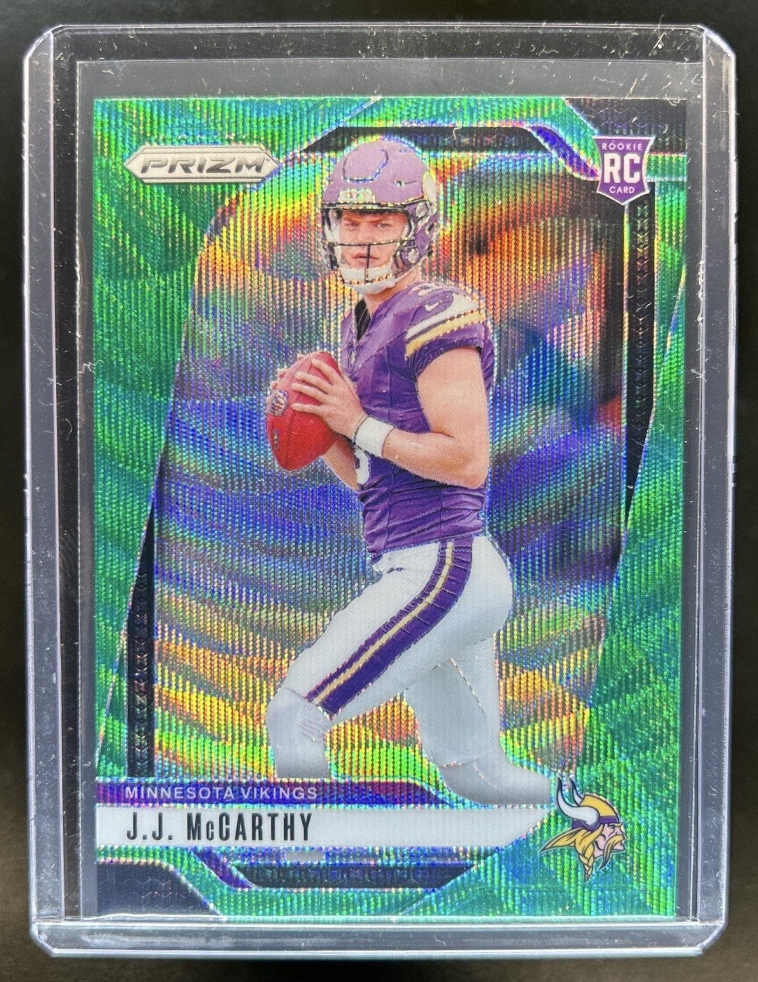 2024 Panini Prizm JJ McCarthy RC Green Wave Rookie #400 Vikings