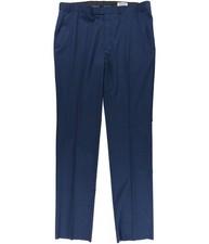 Kenneth Cole Mens Sharkskin Straight Leg Slacks Dress Pants