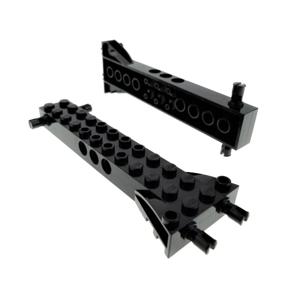 2x Lego Chassis 2x12 Black Helicopter Undercarriage Car 30621