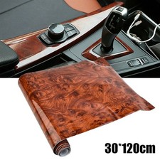 Car Interior Wood Grain Textured Glossy Vinyl Wrap Sticker Diy Decal Sheet Film