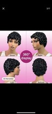 Curly Pixie Cut Wig for Black Women - Short Layered Human Hair Wig with Bangs