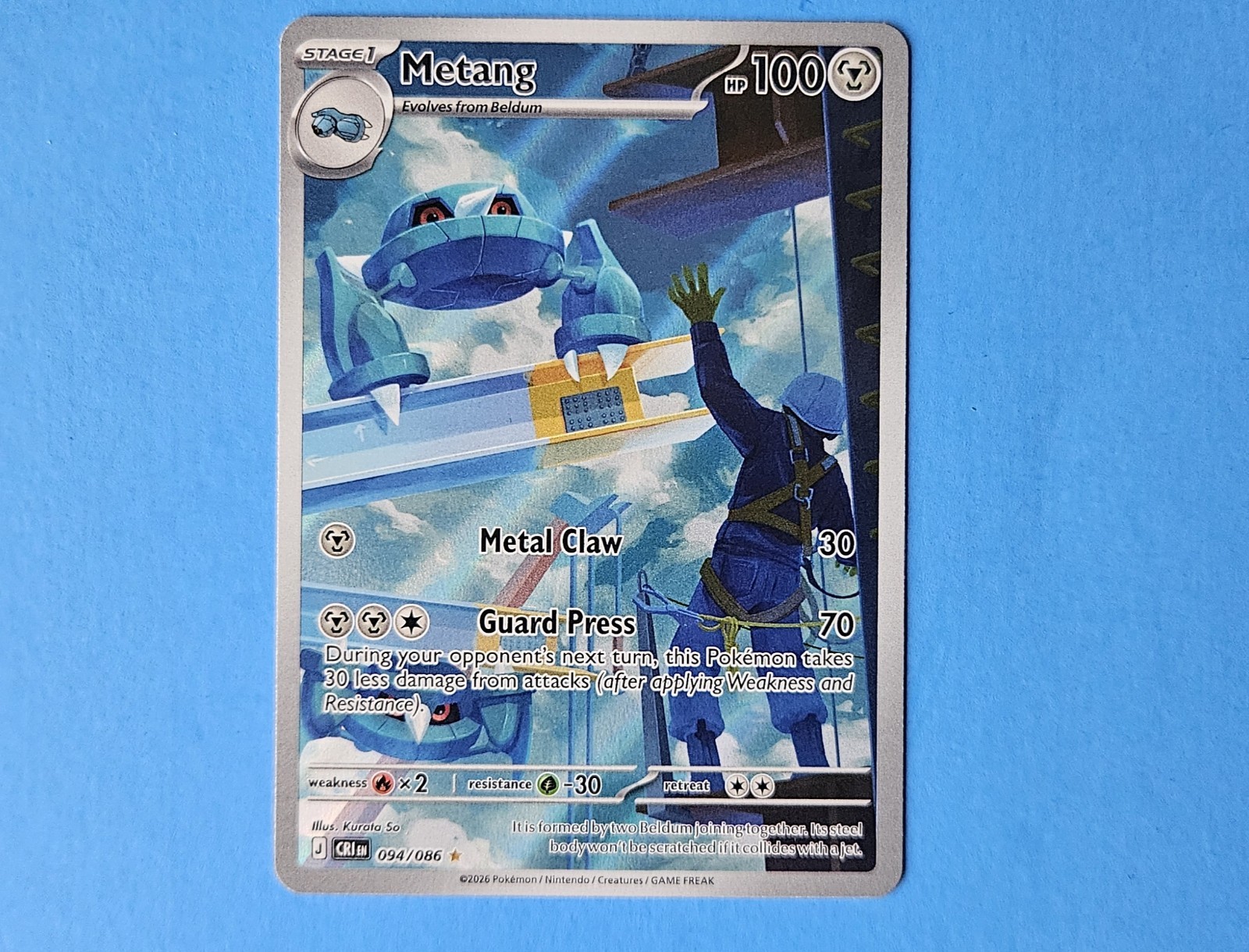 Pokemon TCG Chaos Rising Metang Illustration Rare #094/086 NM (b)