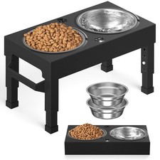 Elevated Dog Bowls Stand Large Breed, Height Adjustable Raised Dog Bowls Hold...
