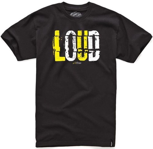 Alpinestars Loud Black Tee TShirt, Medium, Made in USA, NEW Alpinestars Loud Black Tee TShirt, Medium, Made in USA, NEW