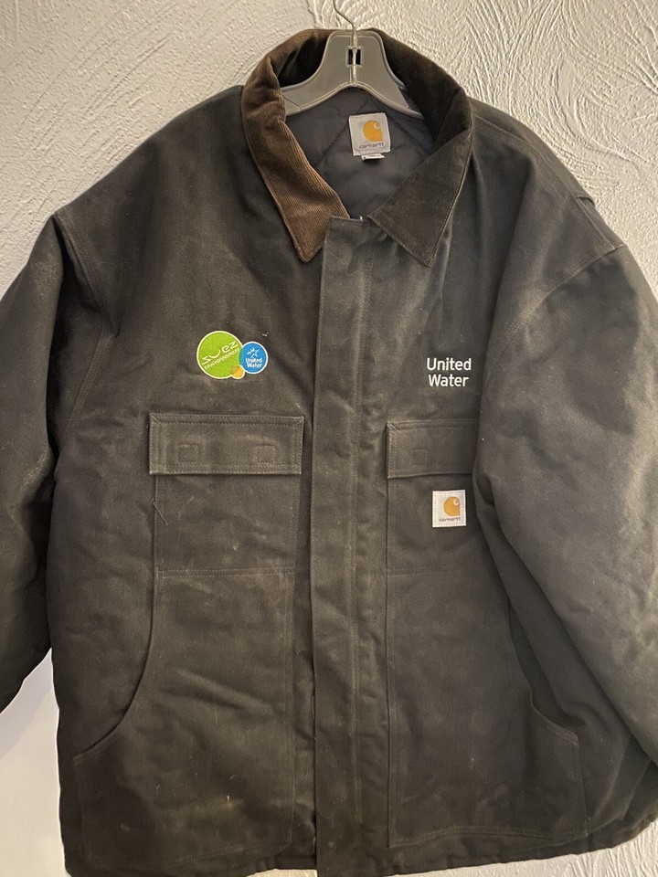 Black RN14806 Carhartt Lined Durable Jacket Mens Size 3XL Winter Work