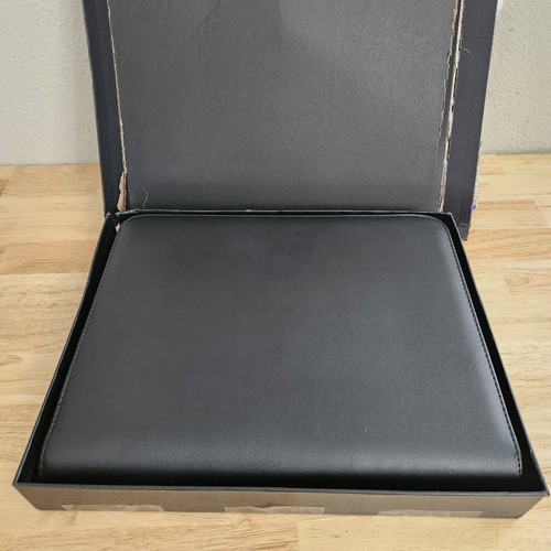 Nero Manetti schwarz Premium Reißverschluss veganes Leder Portfolio Padfolio - Bild 7 von 7