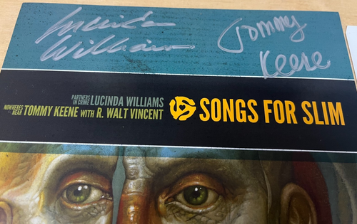 LUCINDA WILLIAMS TOMMY KEENE RARE 2013 SONGS FOR SLIM SIGNED GREEN 7" 45 #62/100 - Picture 2 of 4