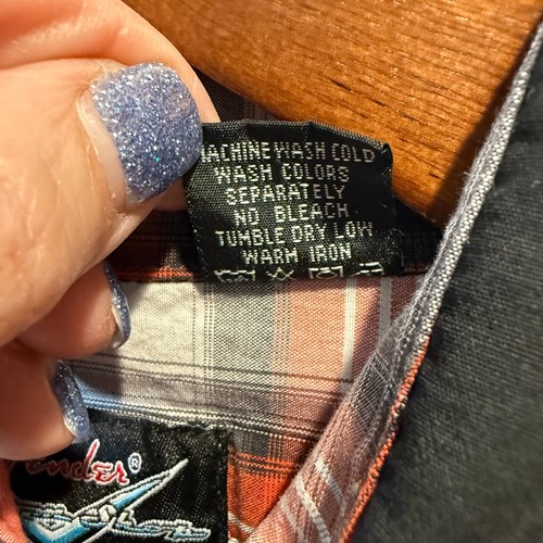 Fender schwarz Knopfleiste Wendemanschette Herren Hemd Medium Rock and Roll Religion - Bild 18 von 18