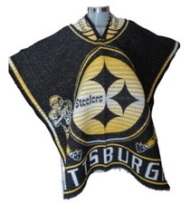 Poncho mexicano artesanal Pittsburgh Steelers Jorongo Sarape