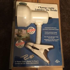 NEW / 2 Clamp LIGHTS Work Mechanic Clip-ON Hanging Shop Light Utility LED or Reg