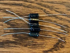 5 New Supertech 1 uf 50v Axial Capacitors Guitar Tube Amp & Stereo Caps (Qty)