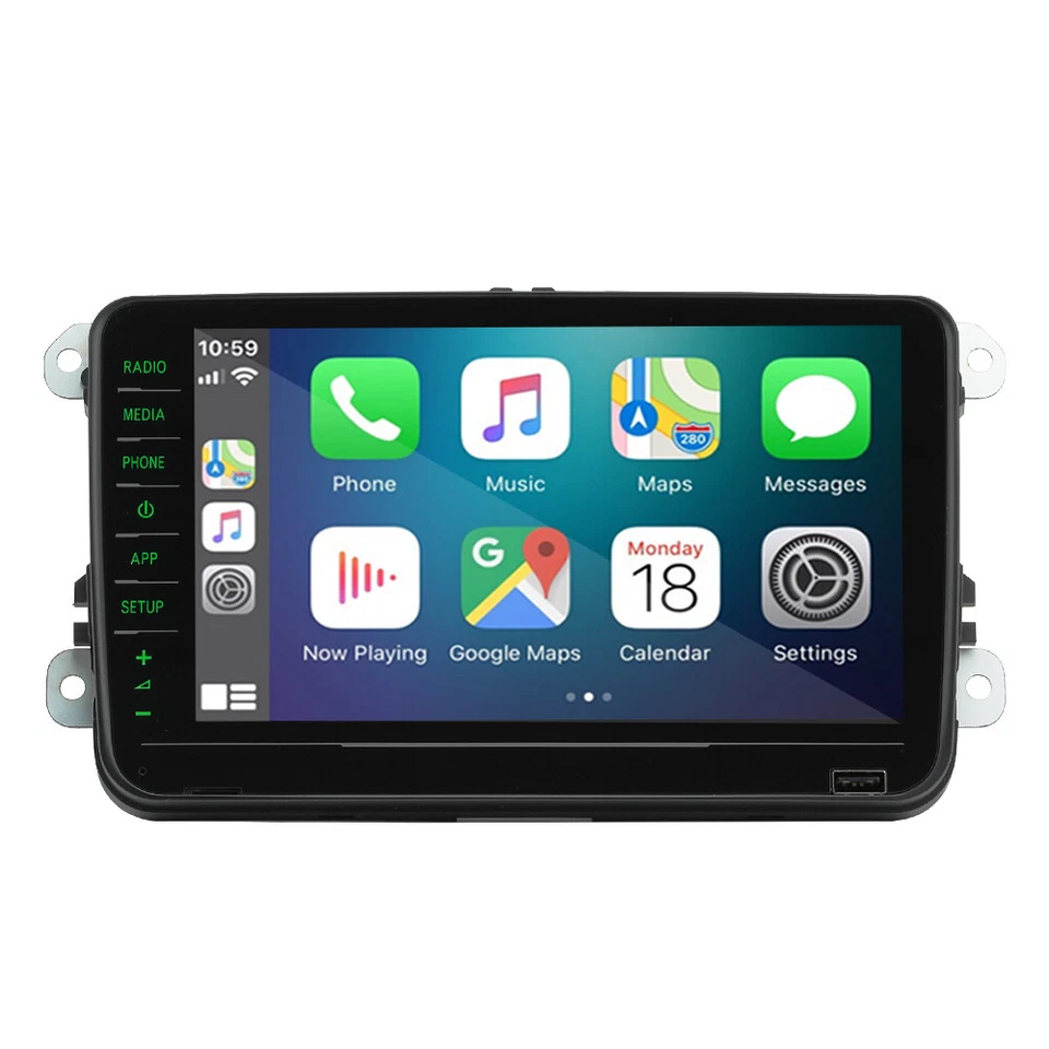 Green light For Skoda 8" NONAME RCD330 RCD880 PRO Car Radio Carplay Android Auto - Image 2 of 4