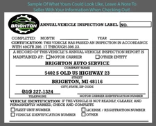 Annual Vehicle Inspection Label Car Truck SUV Semi State Inspection Sticker