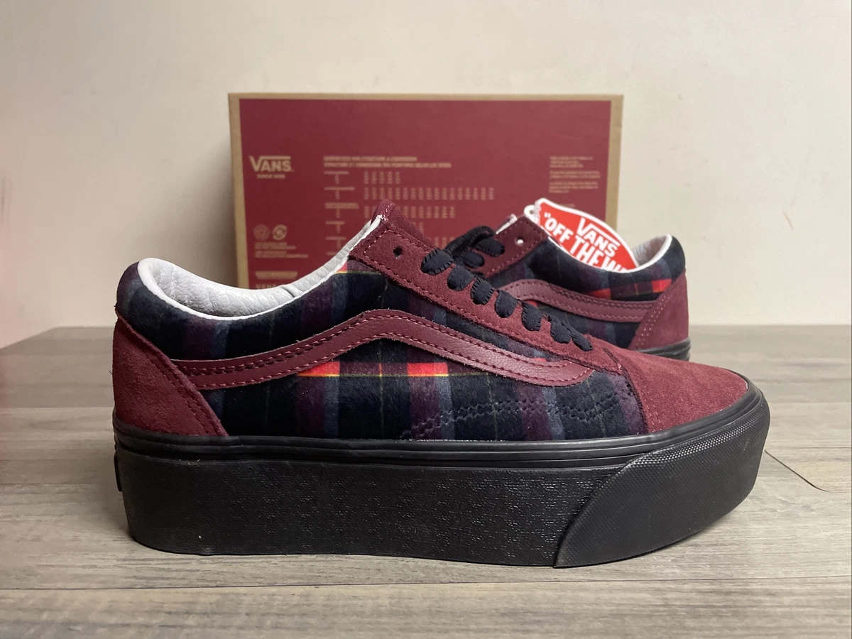 Vans red black old skool sale