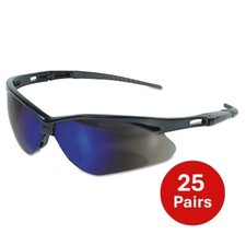 V30 Nemesis Safety Glasses, Blue Mirror, Polycarbonate Lens 25 Pair