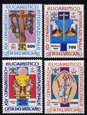 VATICAN Sc#927-30 1993 45th Eucharistic Congress MNH