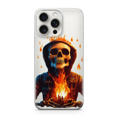 Handy Hülle Transparent Xiaomi 14 T Ghost Fire Flammen Schädel Tod M57