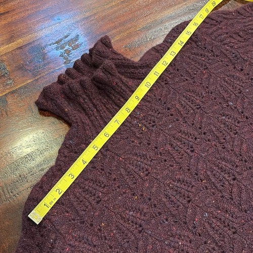 Ralph Lauren Black Label Crochet Open Knit Merino Wool Cashmere Ruffle Sweater - Picture 11 of 12