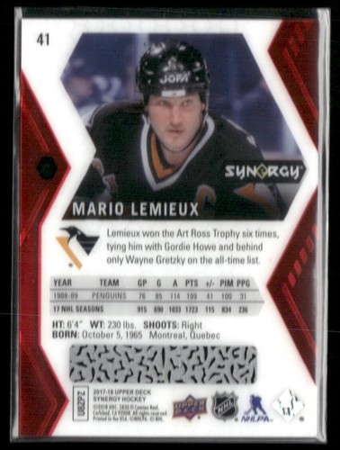 2017-18 Upper Deck Synergy - Legends Blue #41 Mario Lemieux - Bild 2 von 2