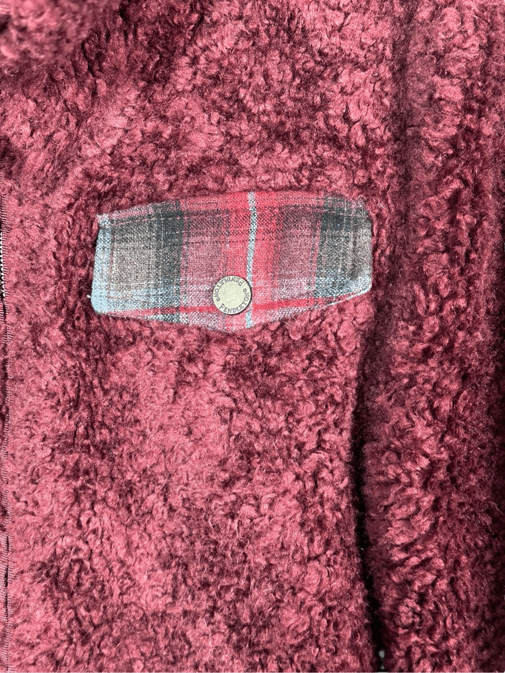 Pendleton Sherpa Zip Up Jacket Plaid Details - image 2