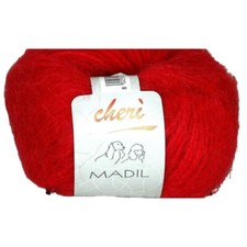 Madil Yarn Cheri Red Kid Mohair Wool 740 Italy Knit Crochet
