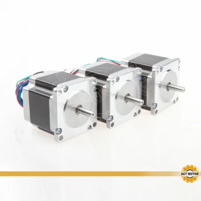 3PCS Nema23 Schrittmotor 23HM6620 0.9° 1.4A 56mm 160oz-in φ6.35mm ACT MOTOR - Bild 1 von 4