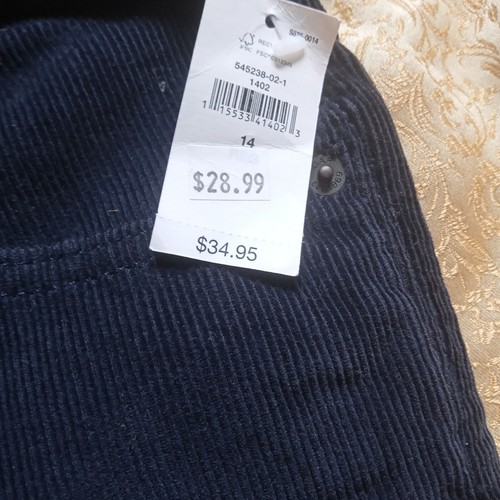 Gap Kids 14 Girls Pant. Adjustable waist. Cords Youth. Navy blue - Picture 3 of 5