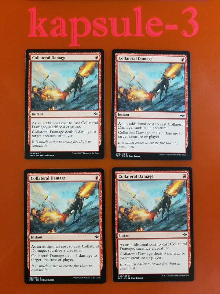 4x Collateral Damage | Fate Reforged | MTG Magic Cards - Image 3 of 4