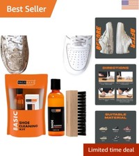 Complete Shoe Care Kit: 100ml Cleaner, Brush  Towel for Suede, Nubuck  Leather