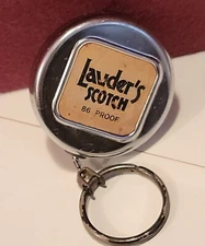 Vtg KEY BAK Advertising Lauders Scotch Retractable key Chain California USA 
