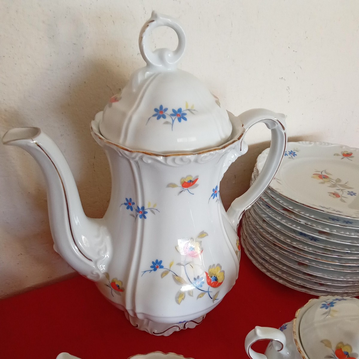 Vtg Schirnding Bavaria Porcelain Germany Multicolor Floral Complet