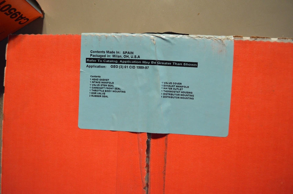 Juego de juntas de culata Chevrolet Sprint, Metro, Swift 3cy 1.0L incluye Turbo-1989-2000 Foto 2 de 2