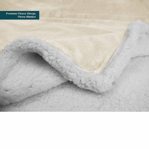 Sherpa Throw Blanket Solid Fleece Bed Blanket Plush Soft Warm Fuzzy Reversible - Picture 59 of 80